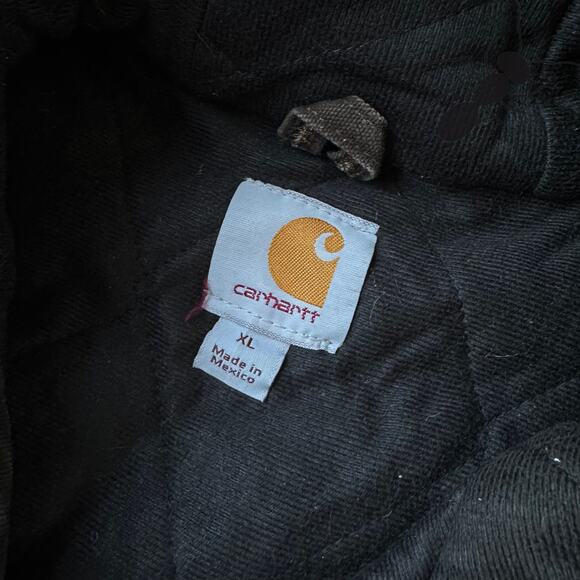 Vintage Y2K Carhartt J130 DKB brown hooded work wear jacket - Picture 9 of 9